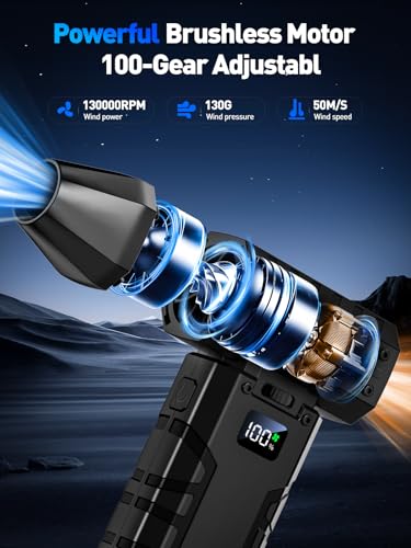 Cordless Electric Air Duster 130000RPM with LED Light V3746