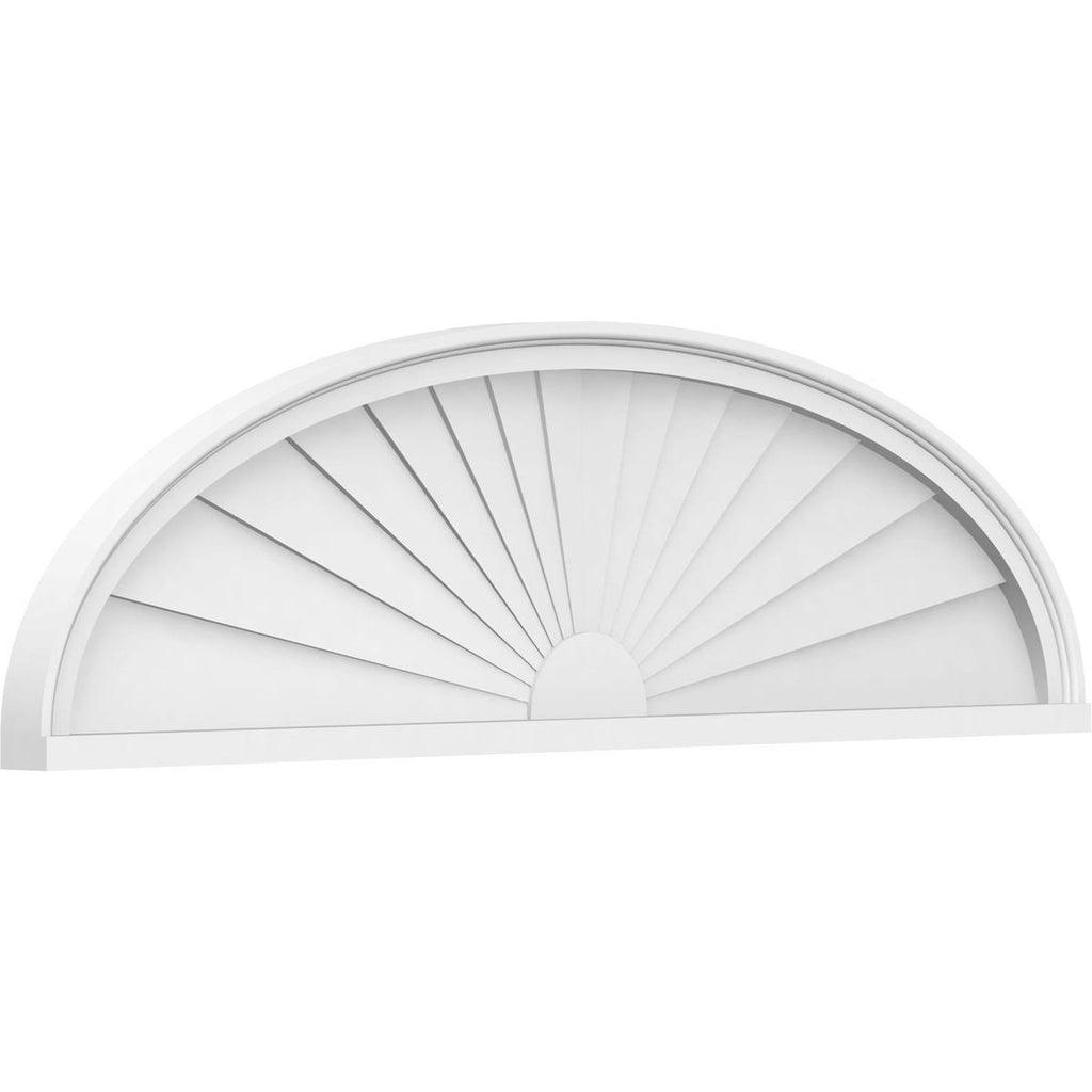 76x22W x 20x22H x 2x22P Elliptical Sunburst PVC Pediment X9402