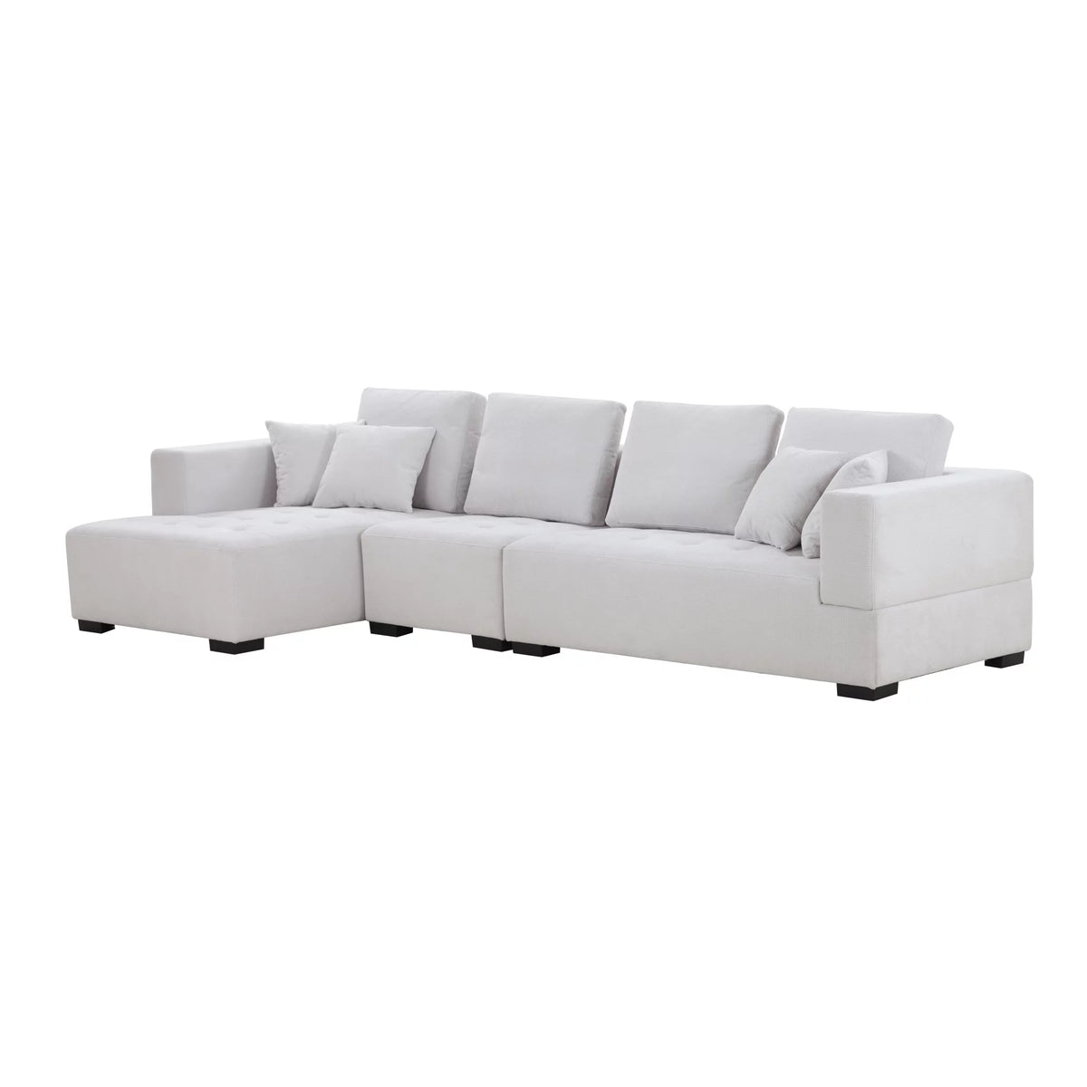 134'' Beige L-Shape Sectional Sofa Q11576
