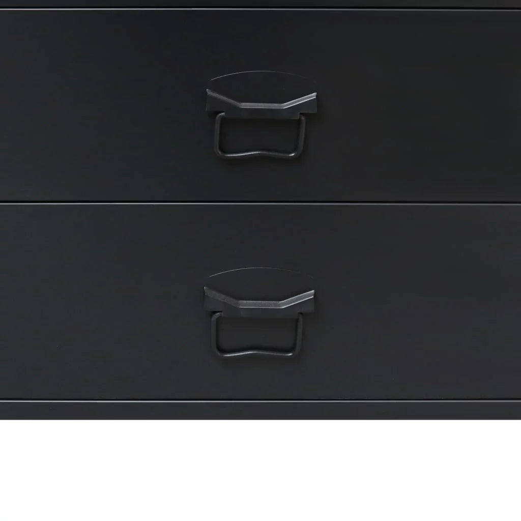 Black 4 Drawer Metal Dresser H977