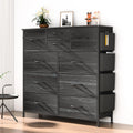 10 Drawer Fabric Dresser with Side Pockets and Hooks A3729
