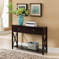 Cherry Console Sofa Entryway Table with Storage Shelf & Drawers H330