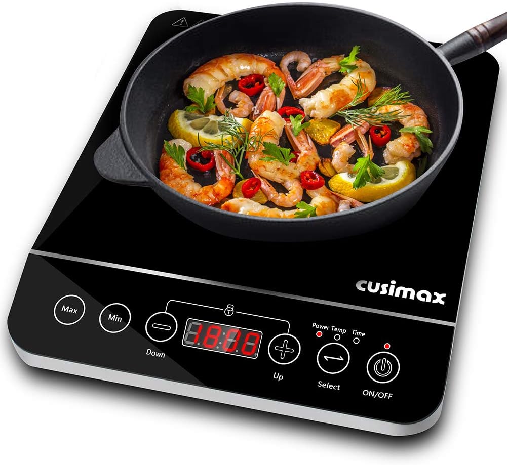 Induction Cooktop, 1800W Portable Induction Burner with Timer, Sensor Touch, 10 Temperature and 9 Power Setting, Kids Safety Lock H960