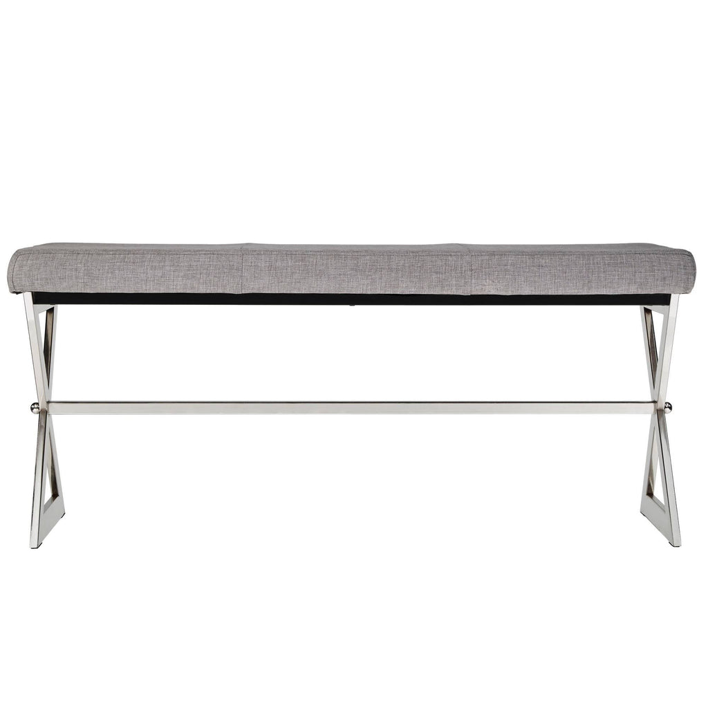 Grey Linen X-Base Bench O99019