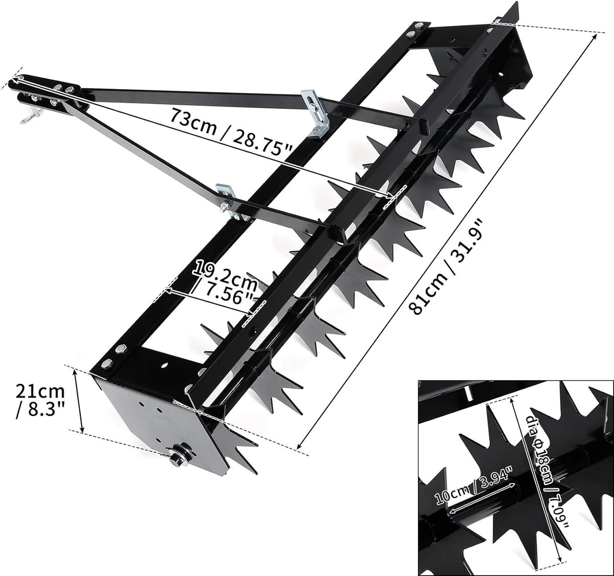 Tow Behind Lawn Aerator with Spikes D57958