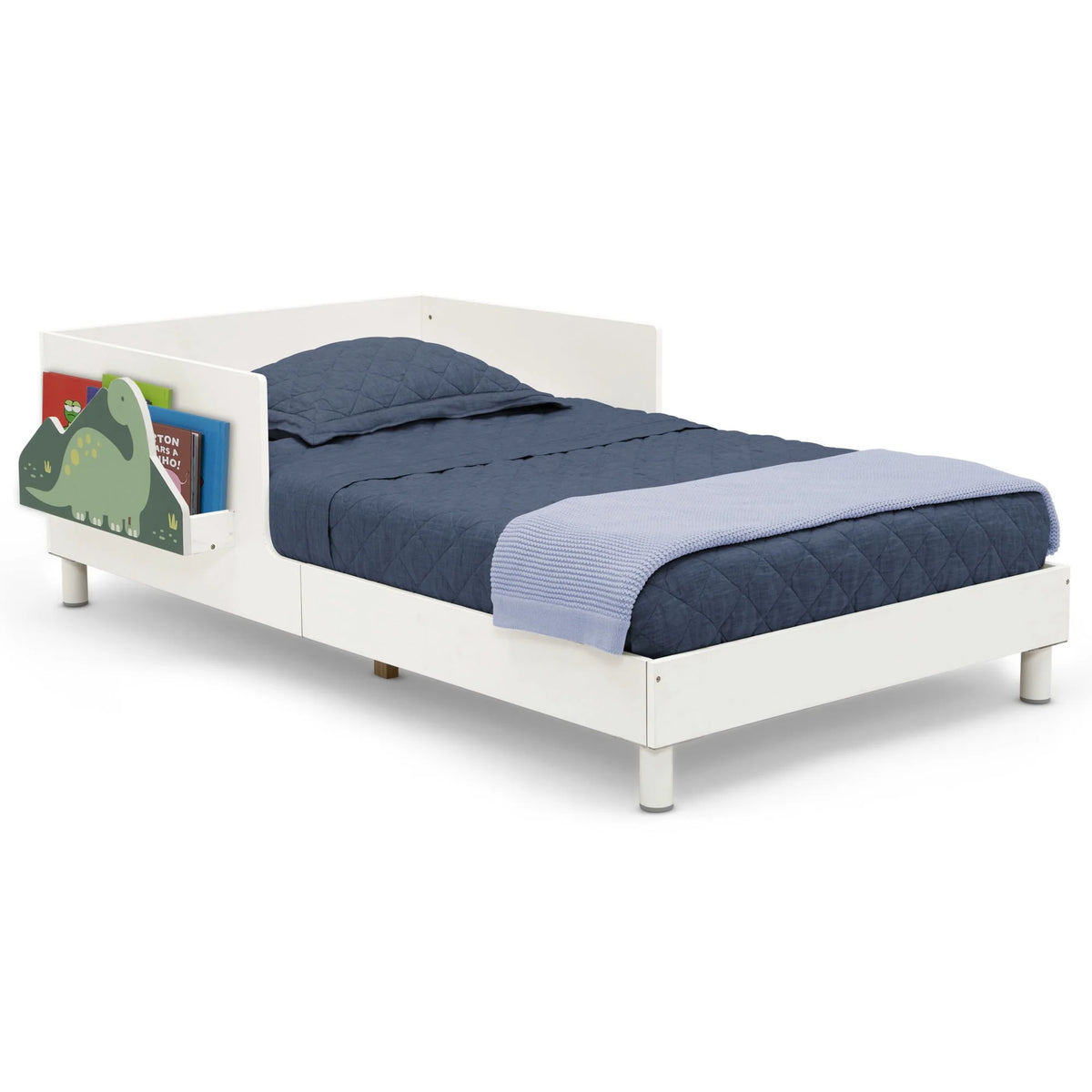 White Toddler Bed with Interchangeable Shelf W742940