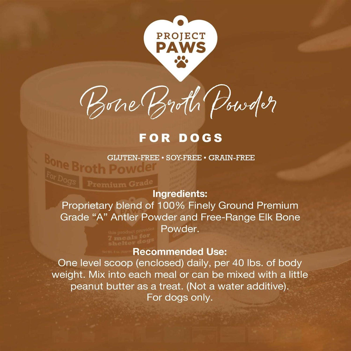 Bone Broth for Dogs with Elk Antler and Bone Collagen E59271