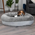 Plush Diamond Print Donut Pet Bed Z92277