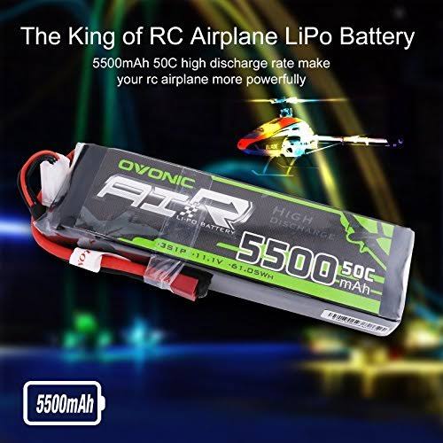 2x 5500mAh 50C 3S 11.1V Lipo Battery Deans R173634