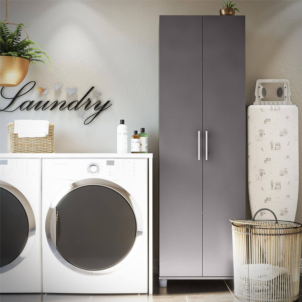 Ivory Oak Utility Storage Cabinet Q80430