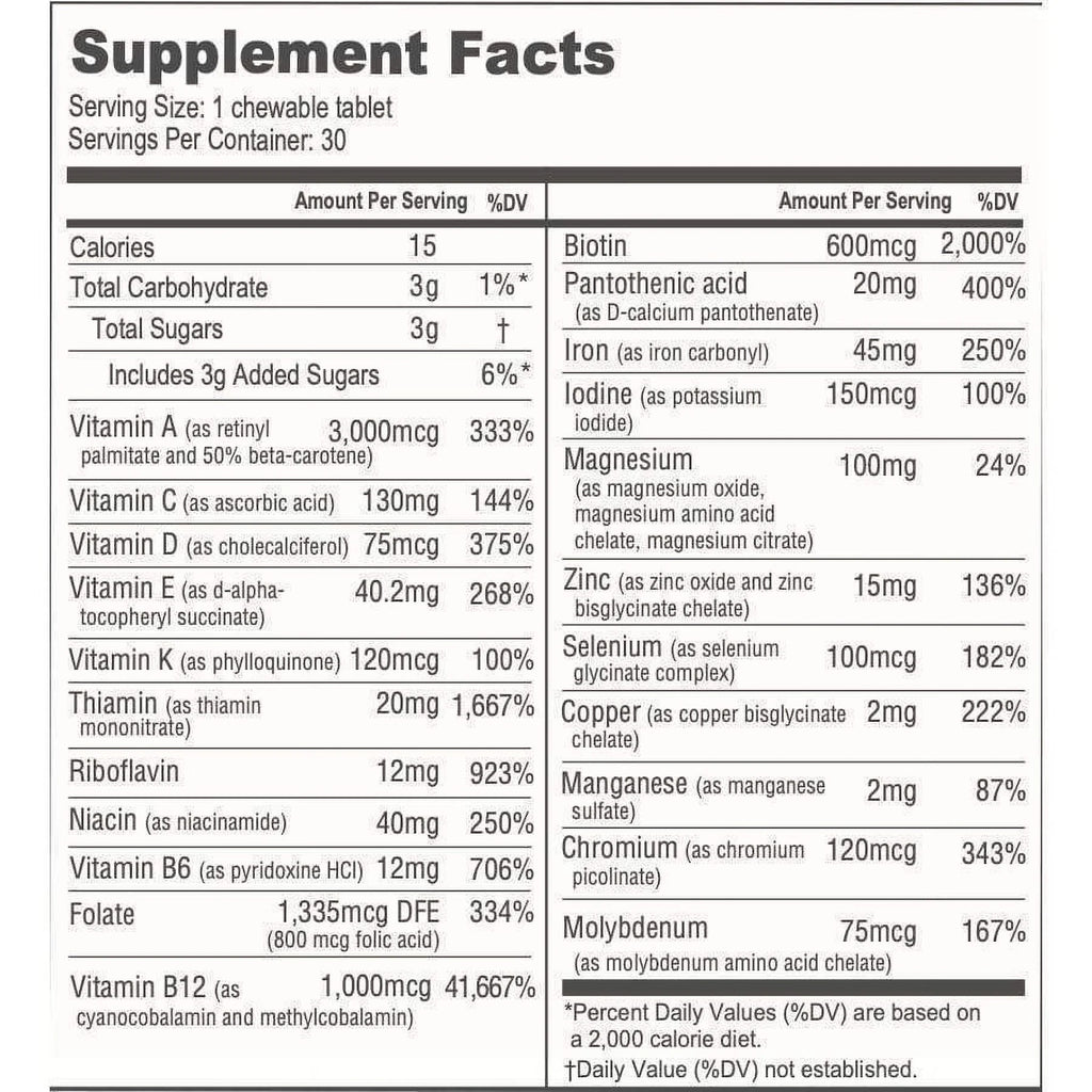 Chewable Bariatric Multivitamin 3-Month Supply Z6222