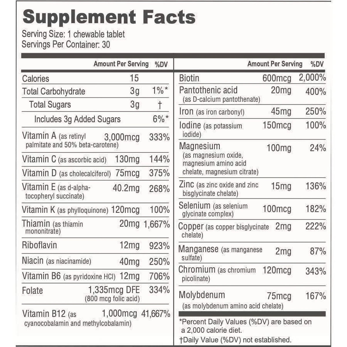Chewable Bariatric Multivitamin 3-Month Supply Z6222