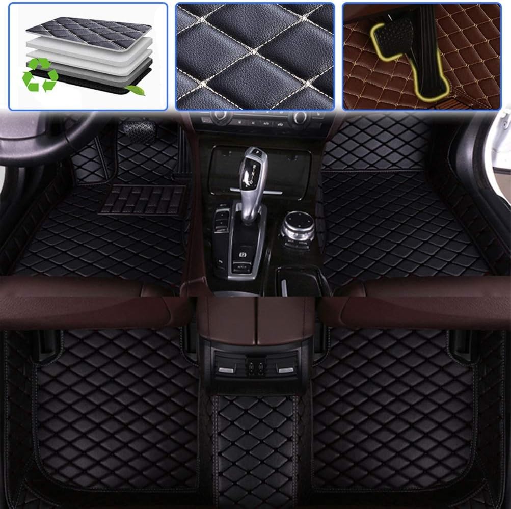 Red Waterproof Full Coverage Car Floor Mats S80074