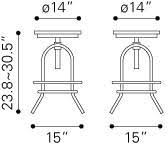 Distressed Natural Counter Stool I383