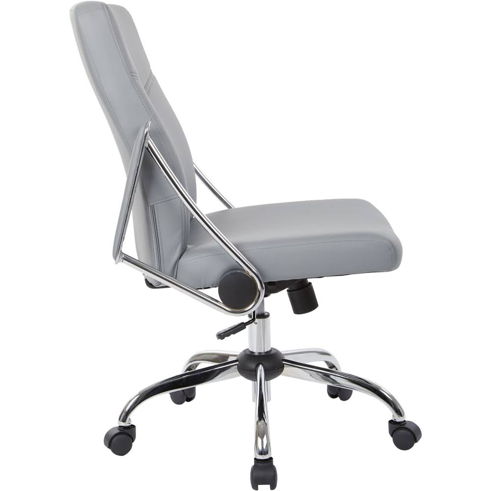 Charcoal Faux Leather Chair with Chrome Base X5778