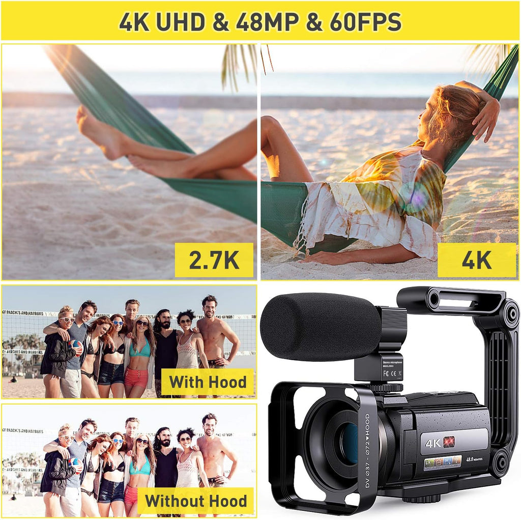 4K Video Camera WiFi Camcorder with 16X Digital Zoom V41916