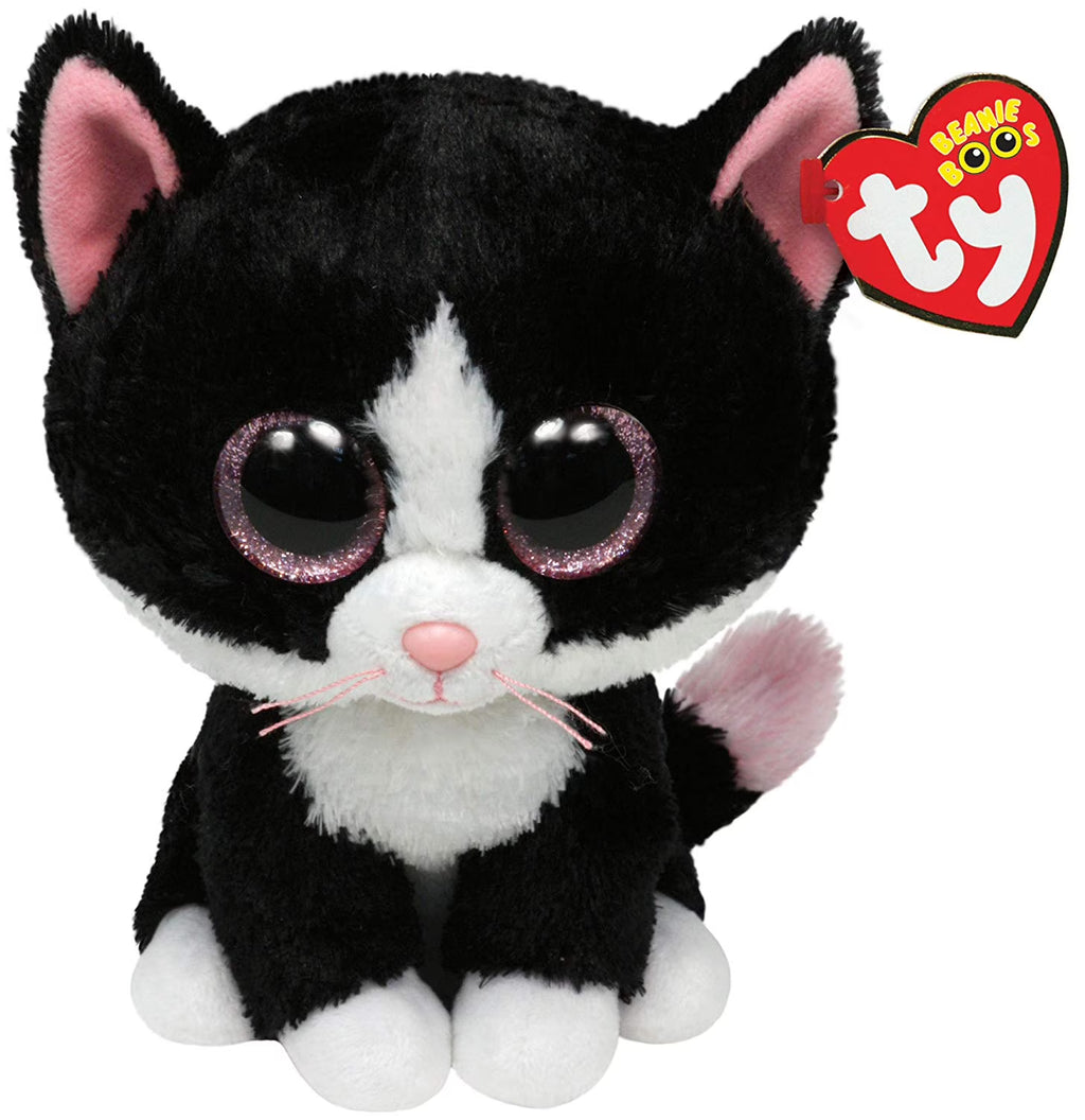 Black & White Cat Plush with Glitter Eyes F756666