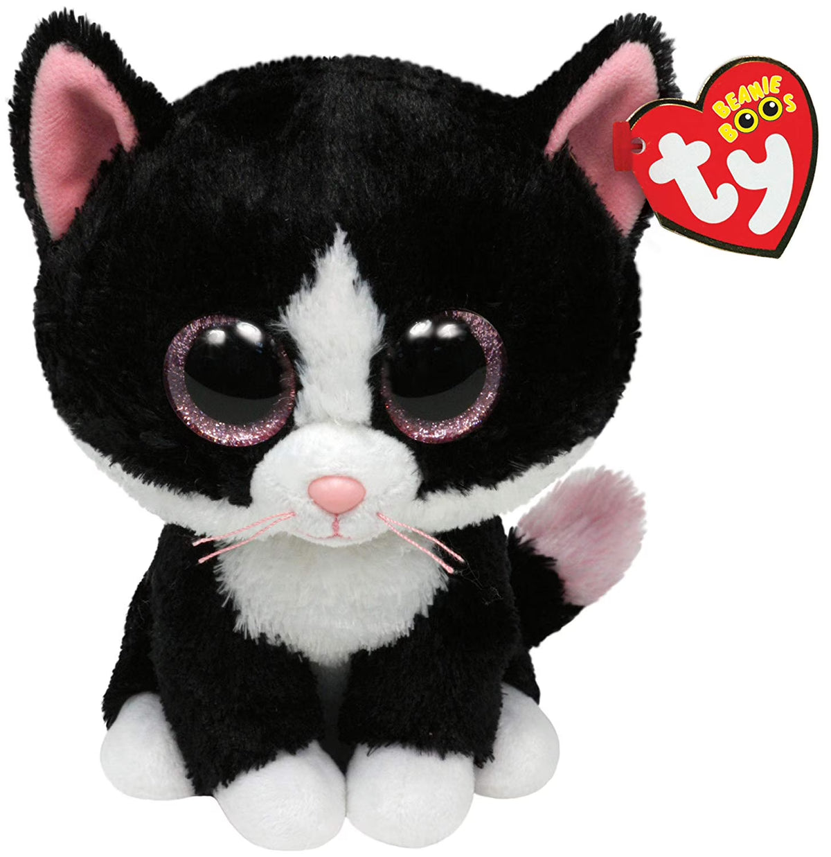 Black & White Cat Plush with Glitter Eyes F756666