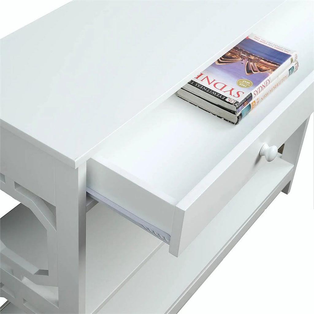 White Wood Storage Console Table I628643