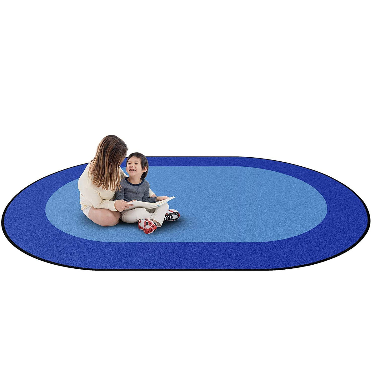 Oval Teal Carpet P90148
