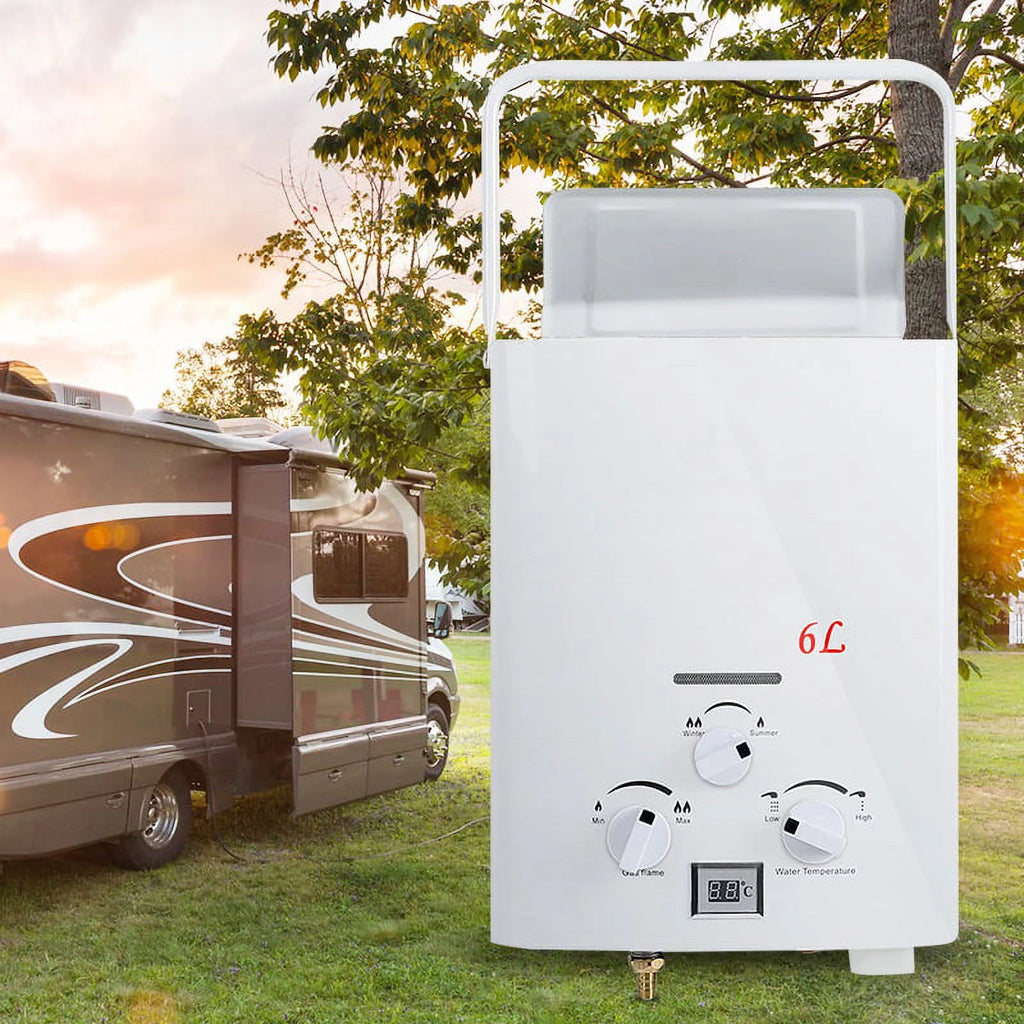6L Portable Tankless Water Heater 1.6 GPM LPG with Digital Display V489027