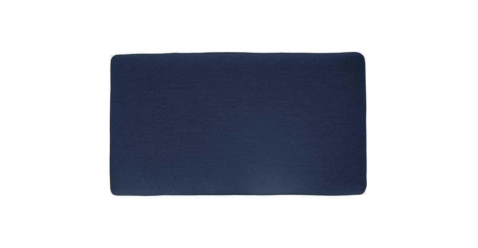 Blue Fabric Ottoman with Black Metal Legs J614714