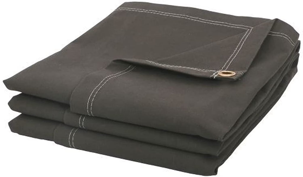18 Mil Fire Retardant Canvas Tarp with Brass Grommets Dark Olive (5' x 7') V848149