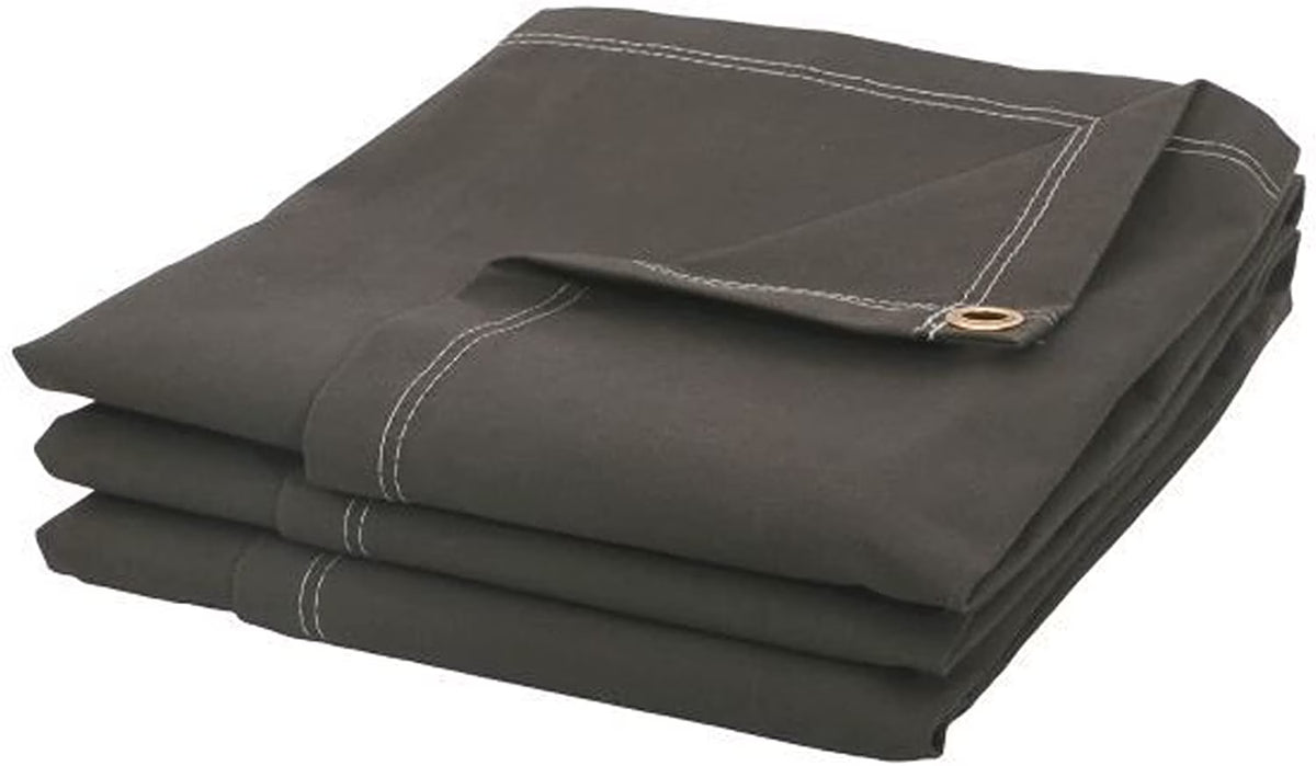 18 Mil Fire Retardant Canvas Tarp with Brass Grommets Dark Olive (5' x 7') V848149