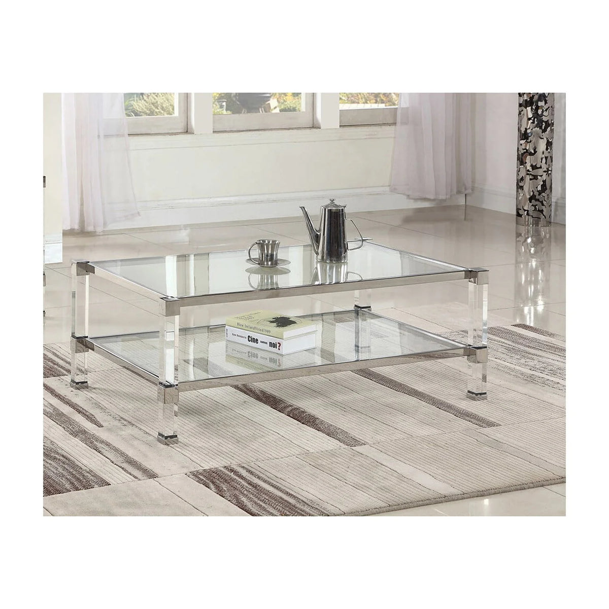 Silver Glass Coffee Table L416
