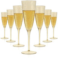 6 Oz Gold Glitter Plastic Champagne Glasses 24 Pack Q147