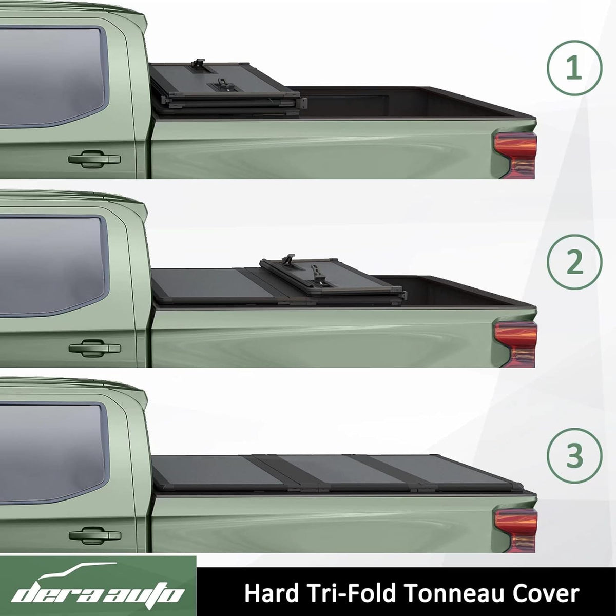 Hard Tri-Fold Truck Bed Tonneau Cover for 2019-2022 Ram 1500, 6.4ft Bed C7548