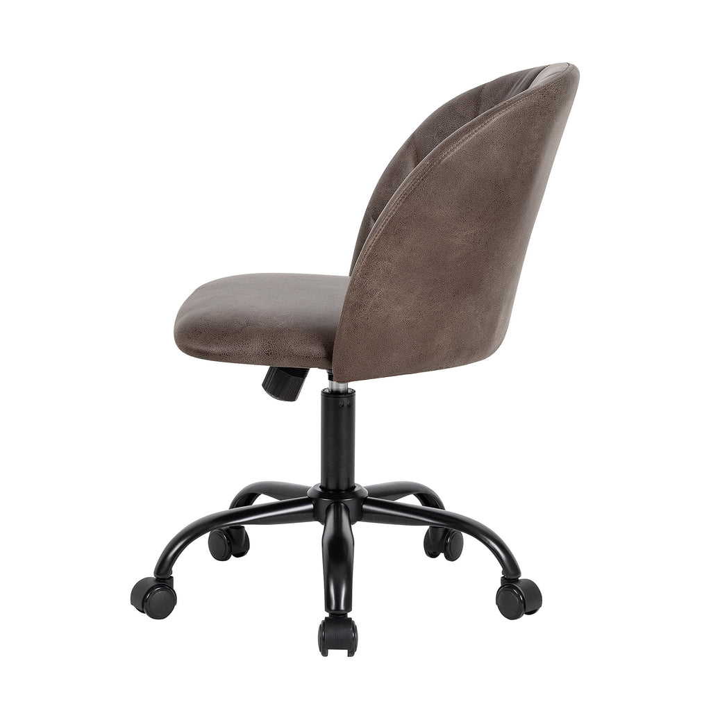 Ash Brown Faux Leather Swivel Desk Chair L44176