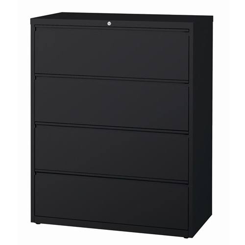 42"W 4-Drawer Metal File Cabinet, Black U695394