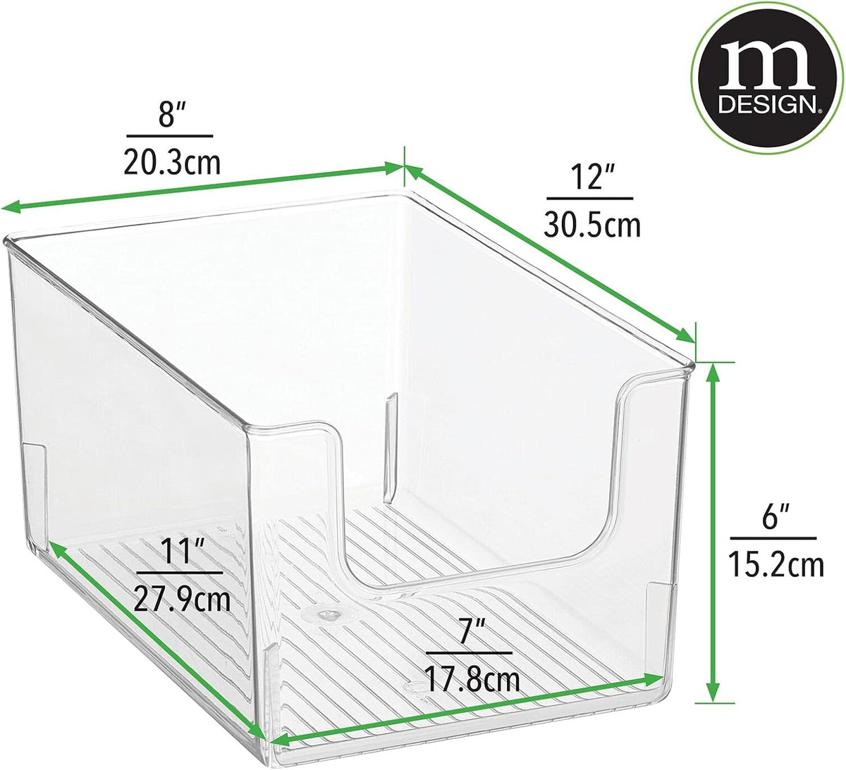 Clear Stackable Open Front Storage Organizer Bin Basket 4 Pack U683