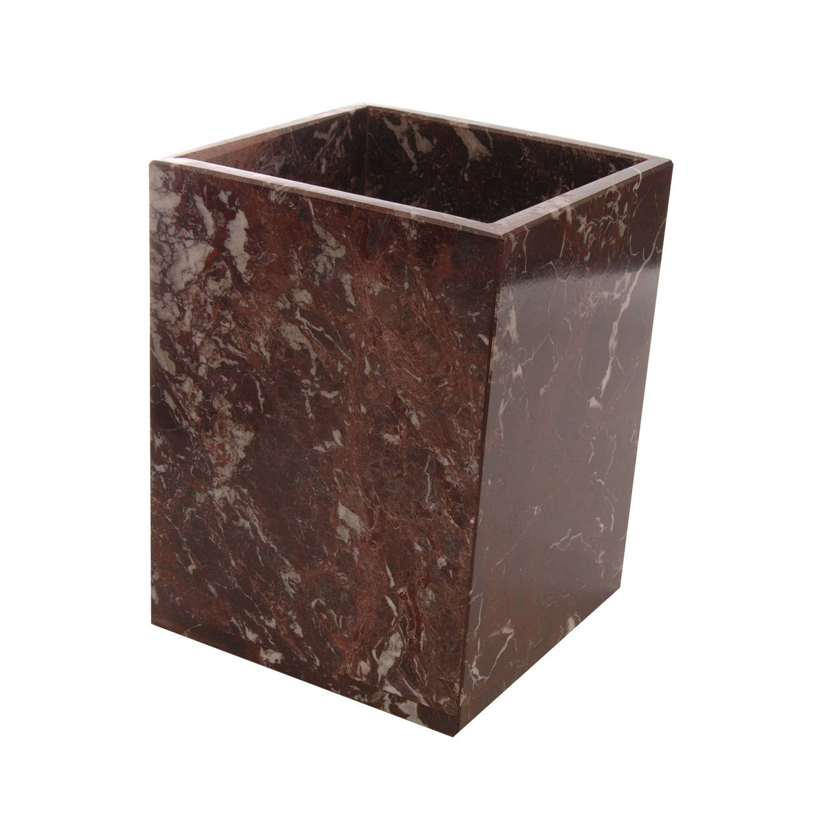 Red Zebra Marble Wastebasket K391
