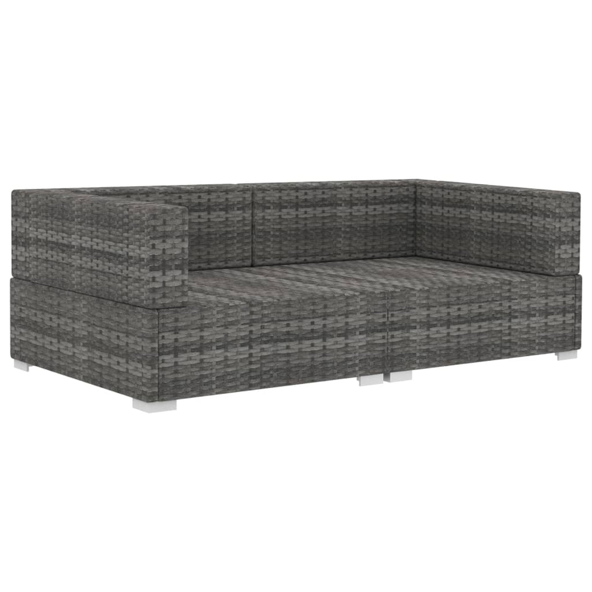 Gray Poly Rattan Patio Sofa Set with Cushions V262
