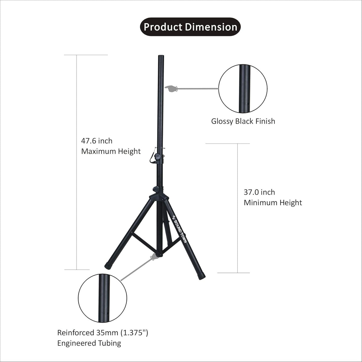 Pair of Powered Column Speakers with Speaker Stands Y848509