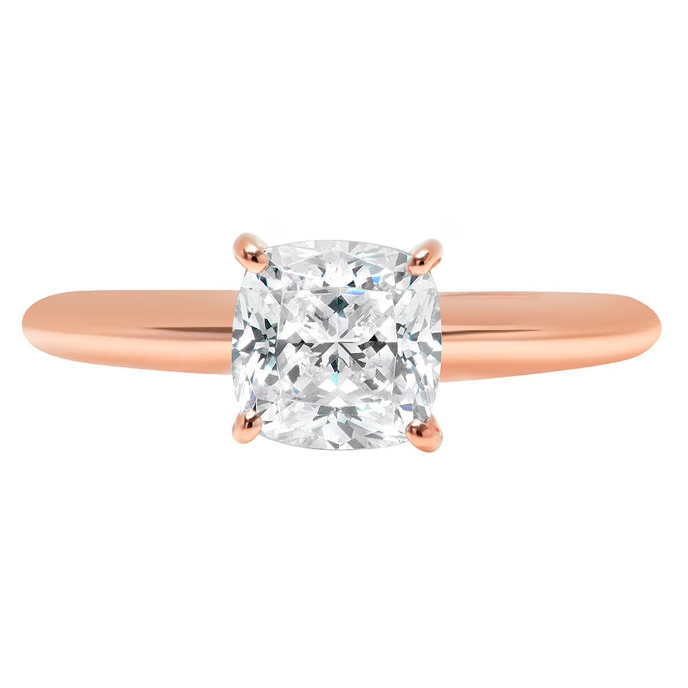 18K Rose Gold Solitaire Engagement Ring size 3.5 B6717