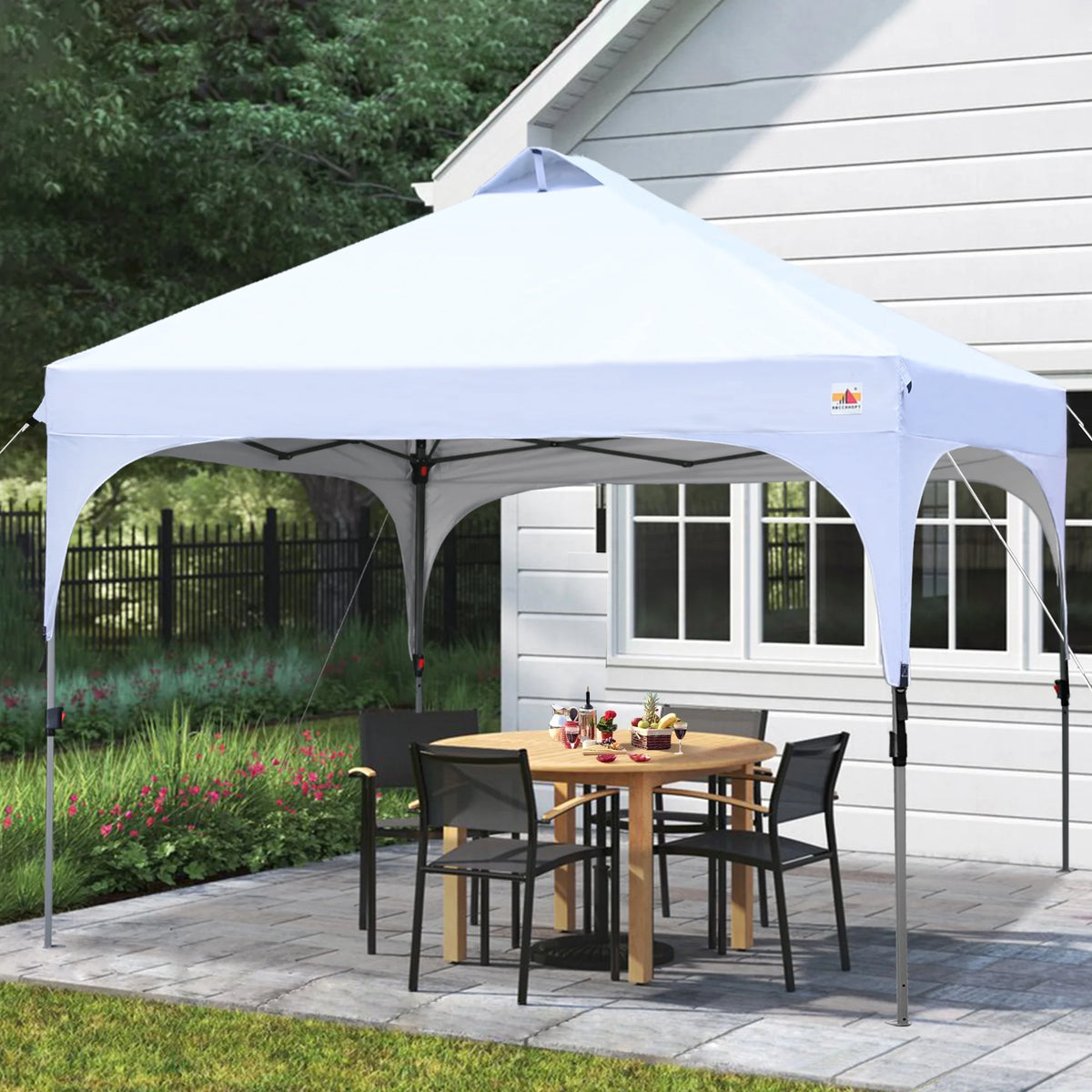 10' x 10' White Outdoor Pop up Canopy Tent K32313