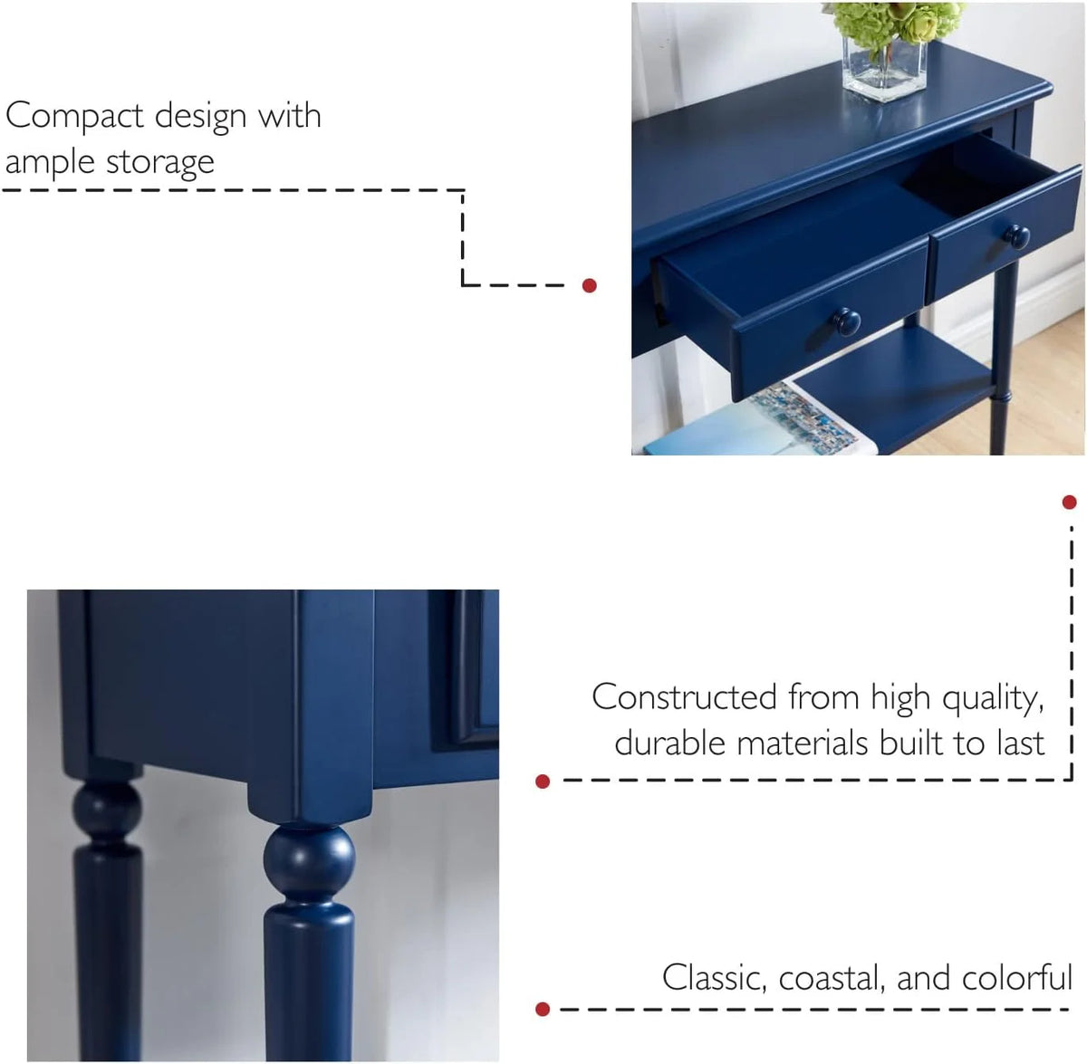 Navy Blue Console Table W78245