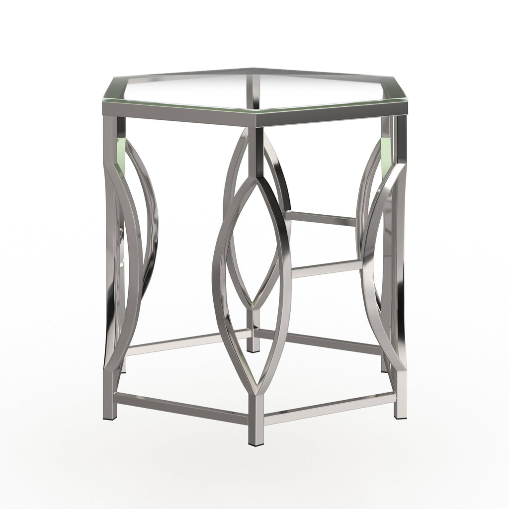Chrome Glass Top End Table V156329