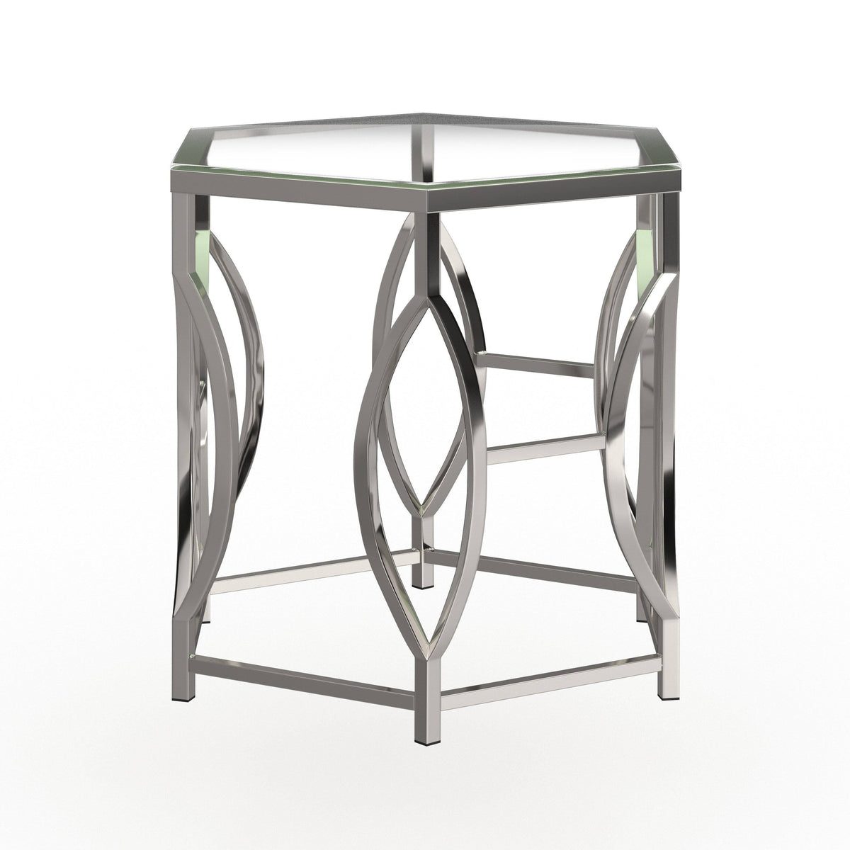Chrome Glass Top End Table V156329