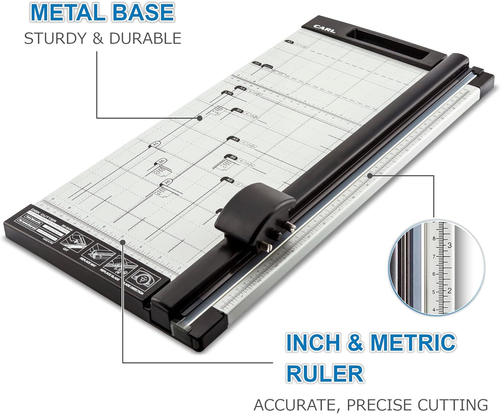 18 inch Rotary Paper Trimmer, Metal Base, 15 Sheet Cutting Capacity, Pack of 2 F28543