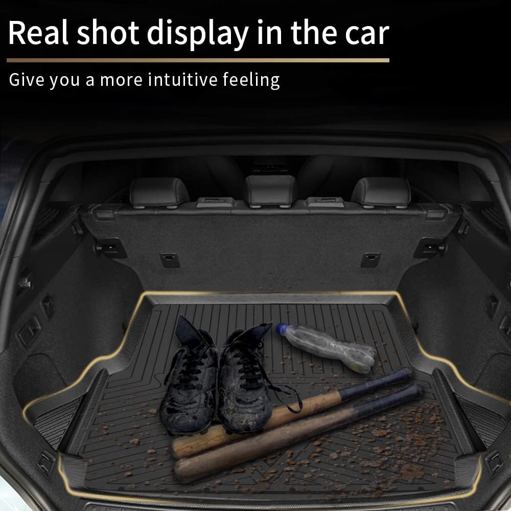 Heavy Duty Waterproof Custom Fit Trunk Cargo Liner Mat Tray (Black) Pack of 2 Y820755