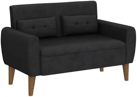 47" Small Modern Loveseat Sofa Linen Fabric 2-Seat Sofa Couch G455413