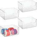 Clear Stackable Open Front Storage Organizer Bin Basket 4 Pack U683