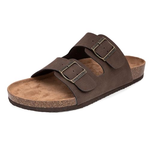 Men's Sandals with Adjustable Buckle Straps and Cork Footbed L835