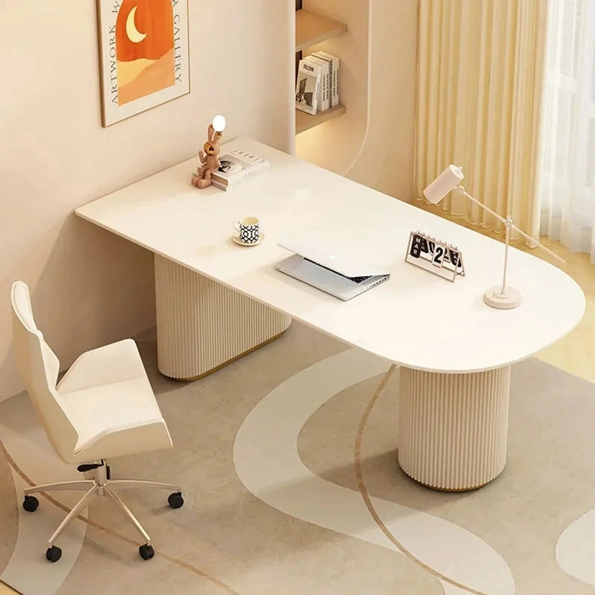 White Standing Computer Desk E8180