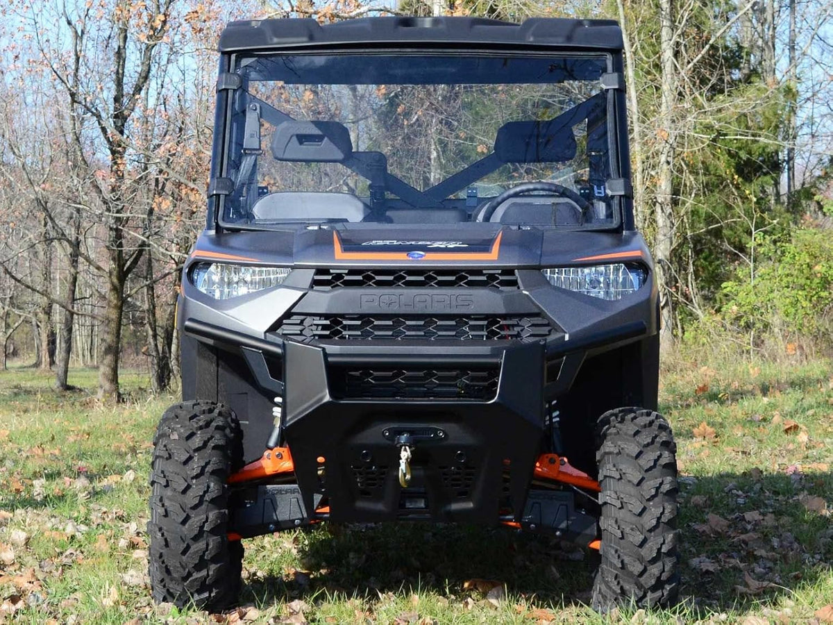 Full Front Windshield for Polaris Ranger XP 900 / XP 900 Crew, 1/4 Clear Polycarbonate H355