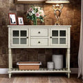 Farmhouse Wood/Glass Buffet Storage Cabinet Sideboard Console Table I334575